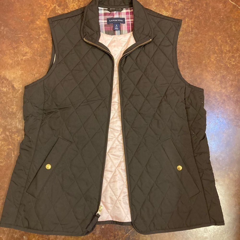 Ladies Lands’ End Black Quilted Puffer Vest